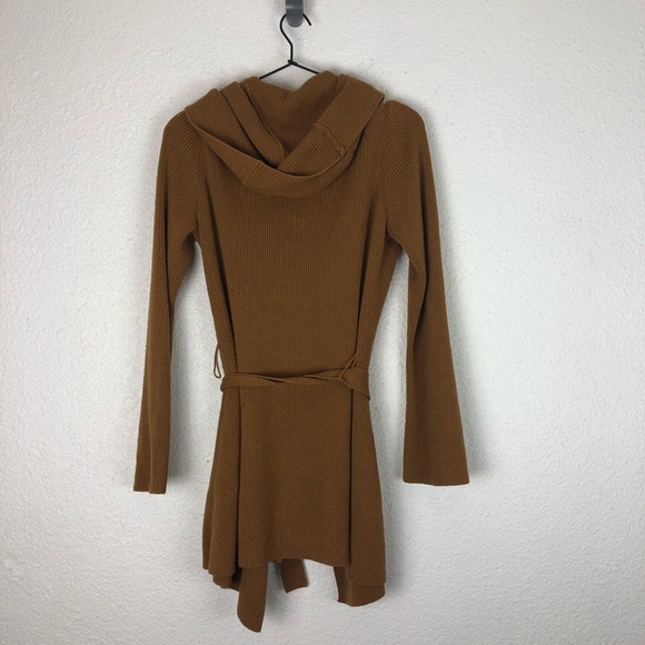 BCBGMaxAzria Brown Long Cardigan Knit Belted - Picture 6 of 7